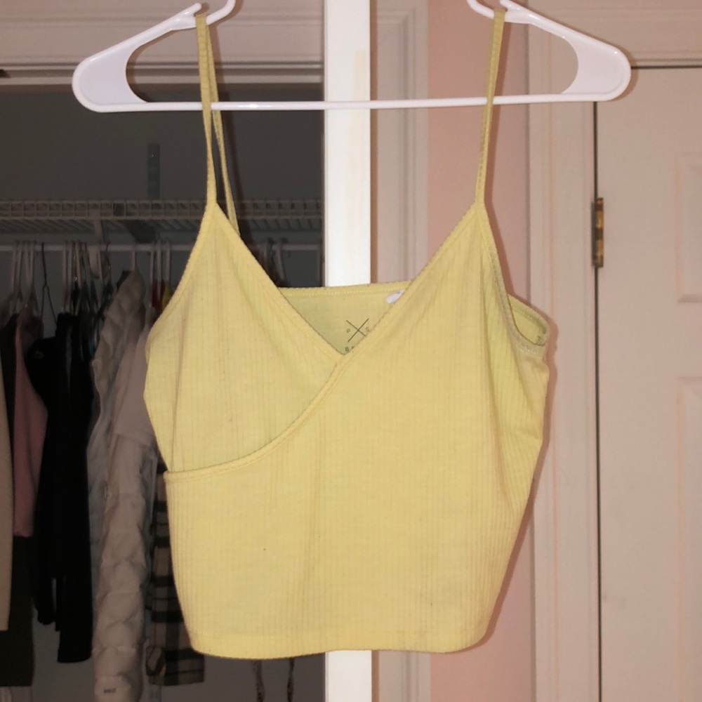 Yellow crop tank top